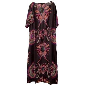 SIMPLY be black print maxi dress size 18 (G11)